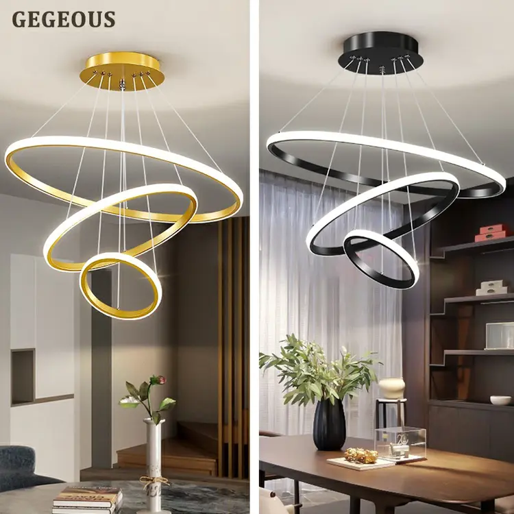 GOGEOUS Lampu Gantung Minimalis RuangTamu Nordic Hias Aesthetic Bulat 3 Warna Kamar Tidur