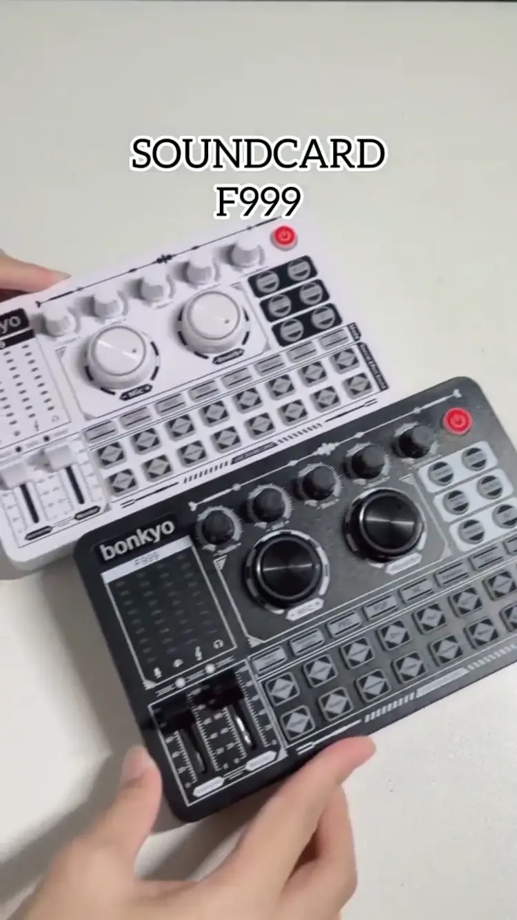 Bonkyo F999 sound card peralatan siaran langsung set lengkap kartu suara komputer mikrofon rekaman nyanyian karaoke pengurangan kebisingan profesional
