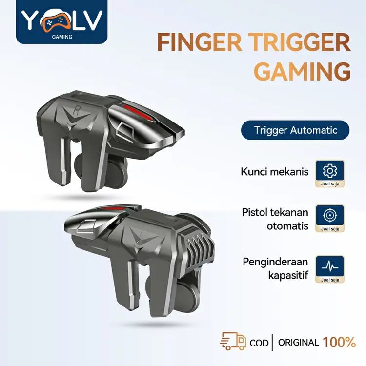 YLV Trigger Automatic Trigger Controller Gaming For Mobile Phone (Paduan Berlapis Listrik)