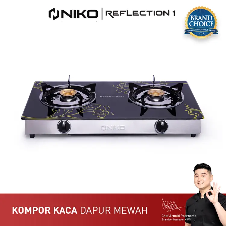 Kompor Gas 2 Tungku Kaca - NIKO Reflection l GARANSI RESMI