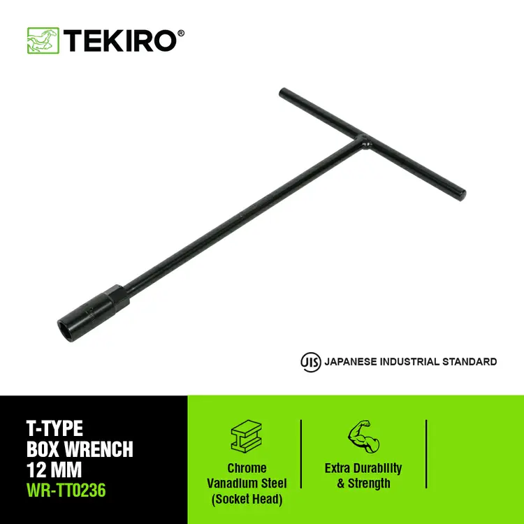 TEKIRO T-TYPE SOCKET 12 MM / KUNCI SOK T HITAM / TOOLS - ALAT PERKAKAS