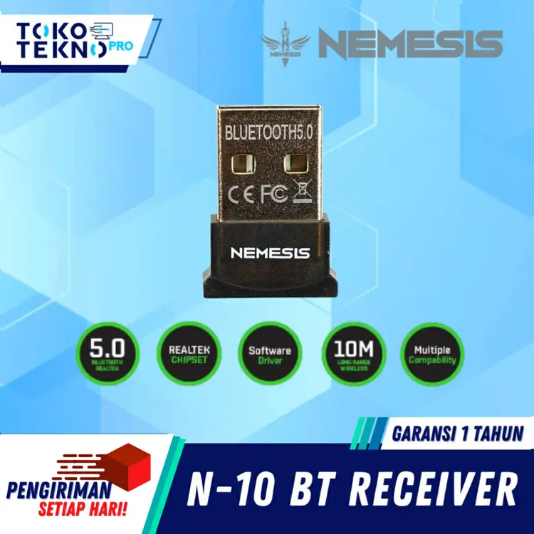 NYK Nemesis N10 / N-10 Bluetooth Dongle 5.3 Garansi Resmi