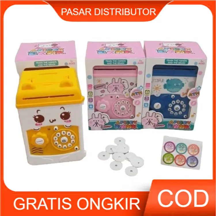 Pasar Distributor Celengan Anak Mini ATM Bank Karakter Celengan Brankas Piggy Bank - Mainan Edukasi Anak  Perempuan -  Laki Laki