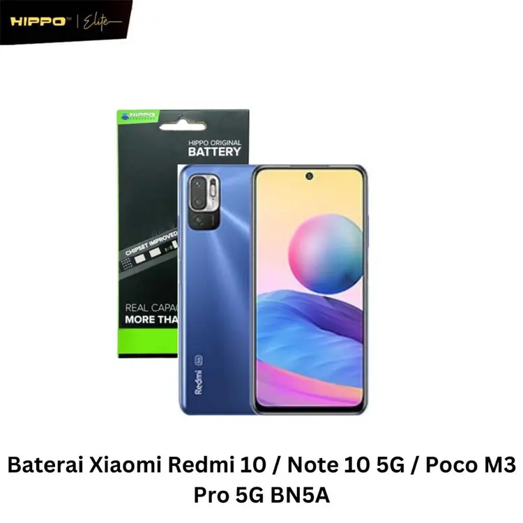 Hippo Baterai Xiaomi BN5A Redmi 10 / Redmi Note 10 5G / Poco M3 Pro 5G 5000Mah Original Cell Battery Batere Batre Batrai