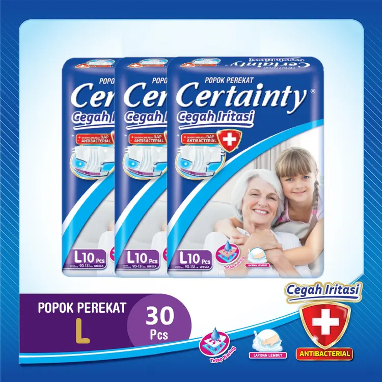 CERTAINTY: Popok Perekat Dewasa L10, L