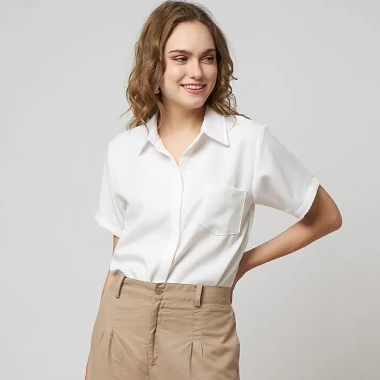 Monellina 06200 Kemeja Oversize Wanita Lengan Pendek Polos