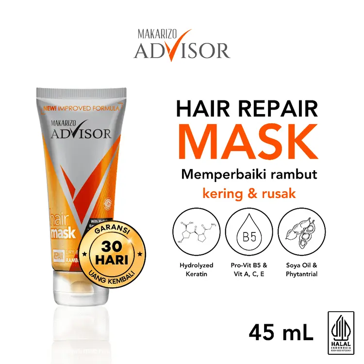 Makarizo Advisor Hair Repair Mask 45mL - Masker Rambut / Hair Mask / Rambut Lembut