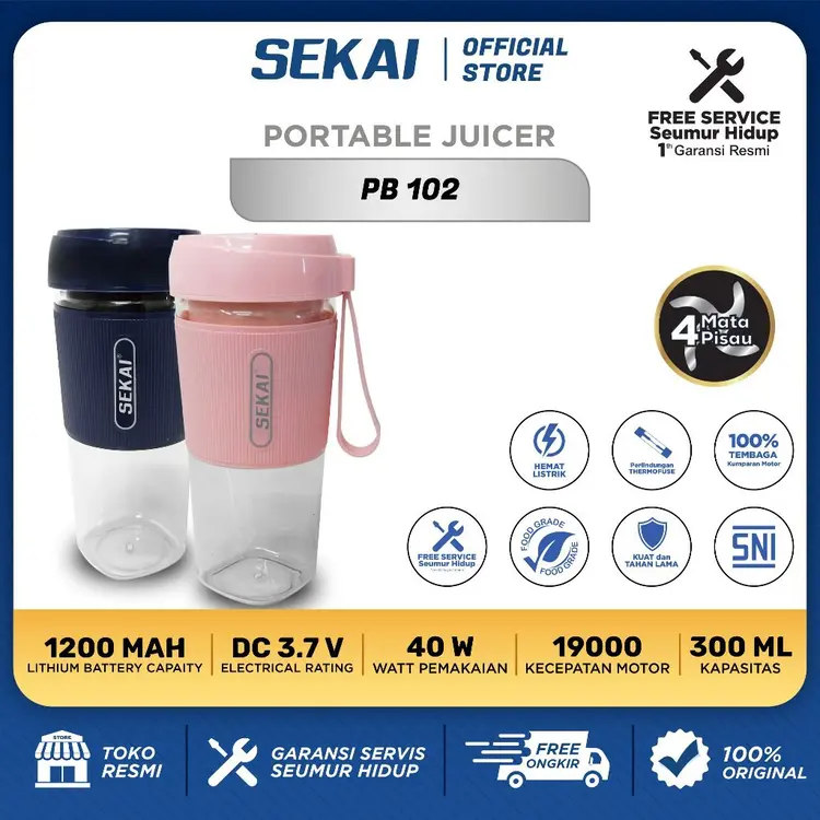 Sekai Blender Portable Mini  /  Mini Portable Juicer  /  PB 102