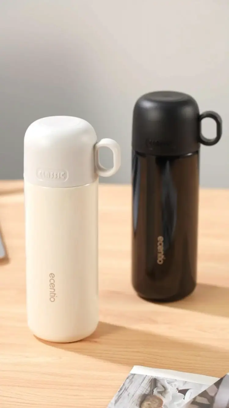 ecentio termos air panas 500ml stainless steel 304+316 tahan 8 jam botol air dengan tutup kecil portable