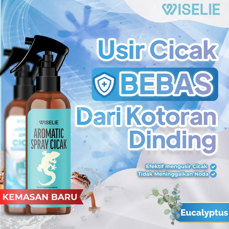 Wiselie Aromatic Spray Pengusir Cicak dengan Formula Dijamin Ampuh 100% Mengusir Cicak Secara Efektif dan Aman Tidak Meninggalkan Bau Menyengat Melindungi Rumah dari Cicak Menjaga Kebersihan Dinding dan Langit-Langit Tahan Lama Cocok untuk Semua Ruangan