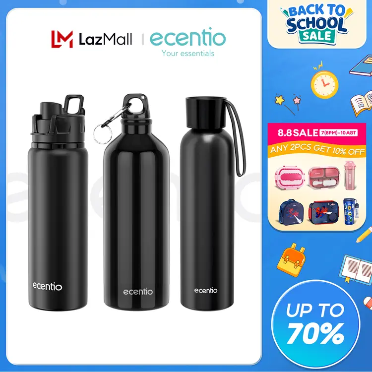 ecentio botol air minum tumbler sport botol aesthetic bpa free murah 1000ml /750ml