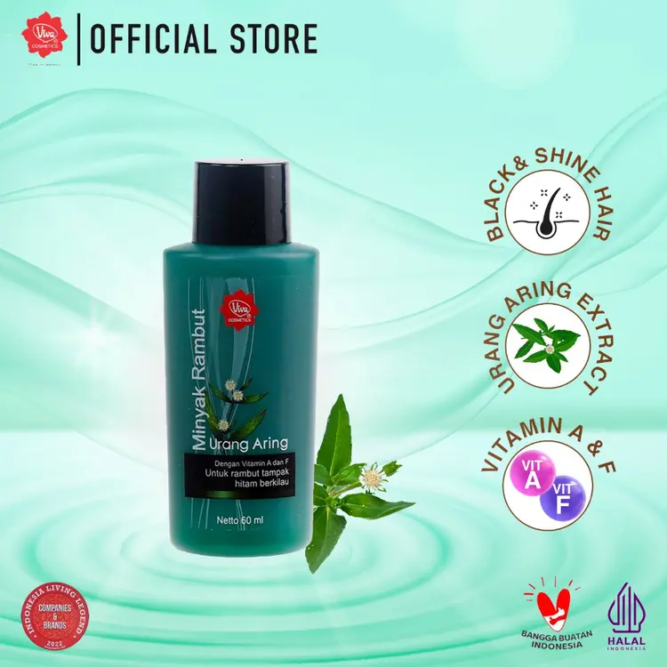 Viva Minyak Rambut Urang Aring for Black Shine Hair with VIT A & F - 60ml