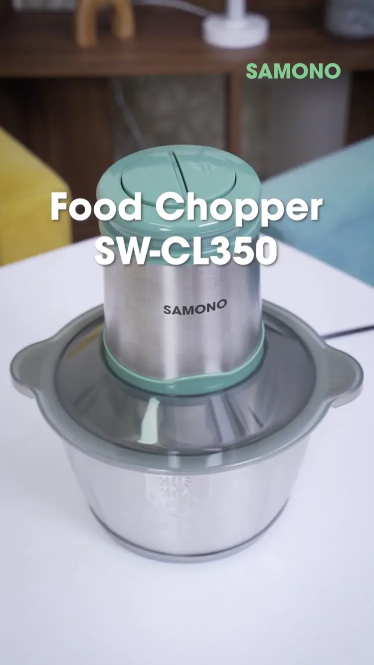 [Best Seller] SAMONO Chopper 2L Stainless Multifungsi Hemat Daya 4 Mata Pisau Food Grade Garansi 1 Tahun SW-CL350