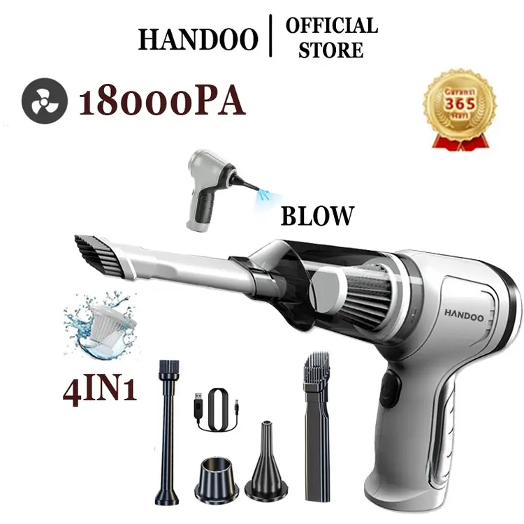 HANDOO 4IN1 Vacum Cleaner Mobil Portable  18000PA WIRELESS vacum mobil penyedot debu