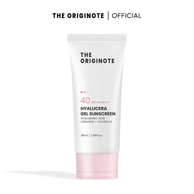 The Originote Hyalucera Gel Sunscreen SPF 40 PA+++ Tabir Surya untuk Skin Barrier Melembapkan Kulit Wajah Menenangkan Kulit Wajah Melindungi Sinar Matahari Sunscreen Melindungi UV dengan Hyaluronic Acid Ceramide