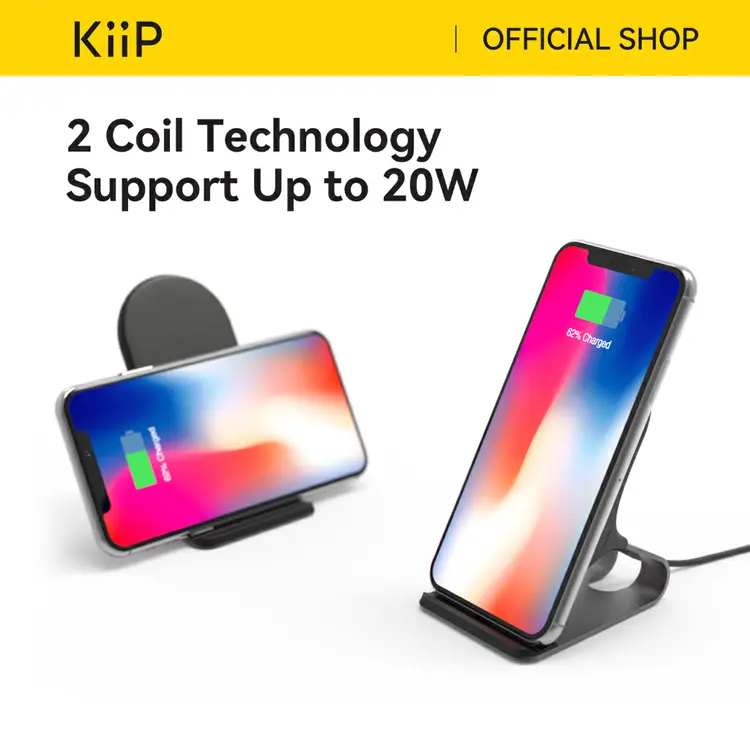 KiiP C9 Wireless Charger Docking 20w Qi Fast Charging