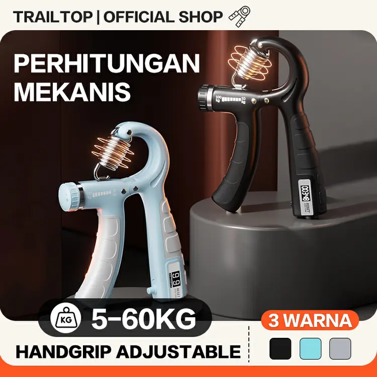TrailTop Handgrip Adjustable Alat Bantu Fitness Otot Lengan Tangan Portable Handgrip Strength 5-60KG