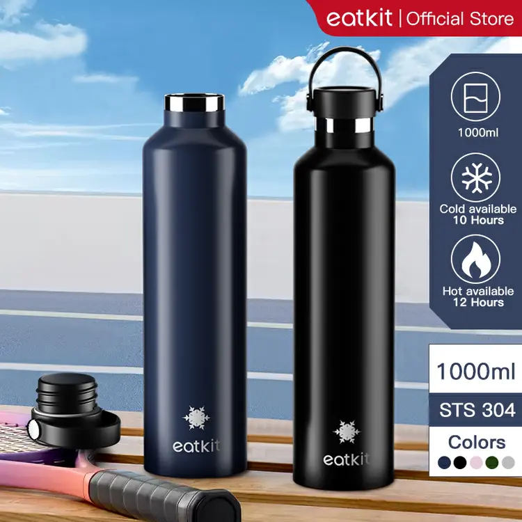 Eatkit Tumbler Stainless Steel 304 1000ml Botol Minum Tahan Panas Dan Dingin Thermos Cup Vacuum