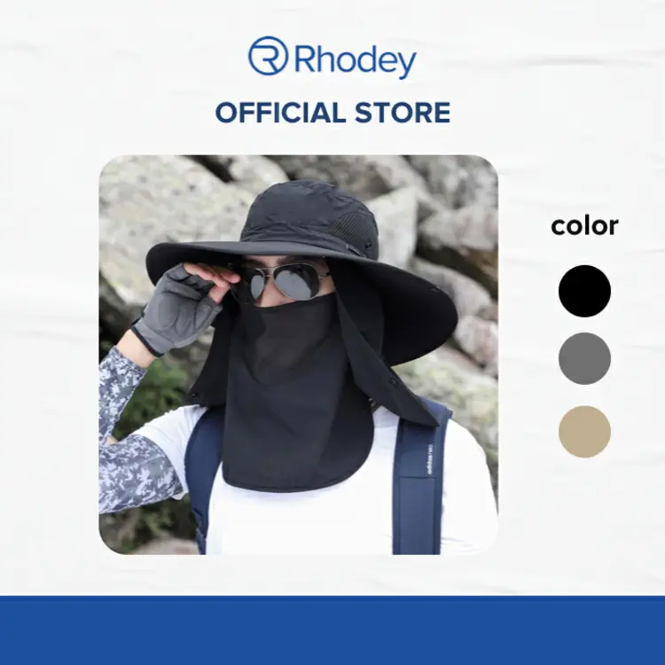 Rhodey Topi Rimba Outdoor Anti UV Waterproof Booonie Hat Polyester - JN335