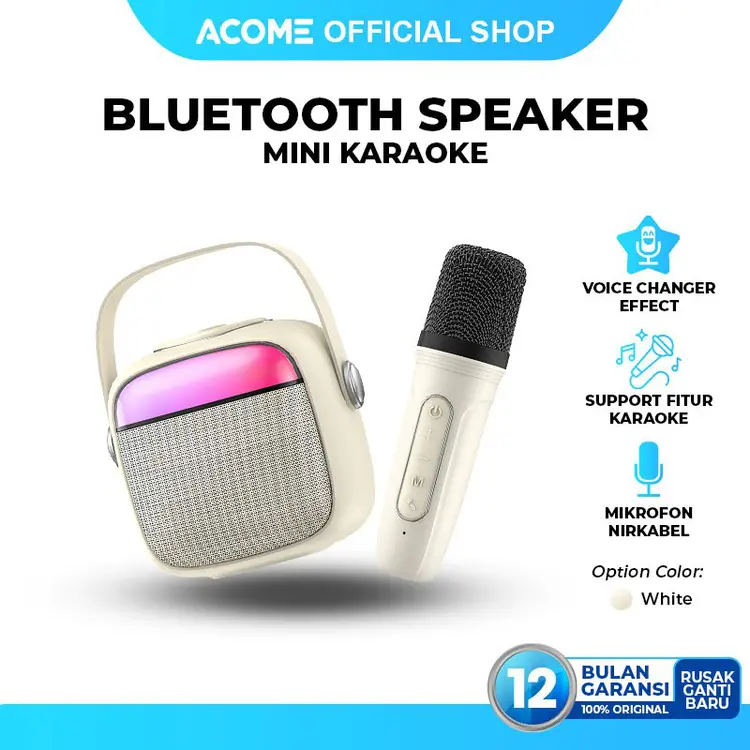 ACOME A9 Speaker Karaoke Bluetooth 5.3 / Speaker Wireless Mini RGB 3.5 Watt With Voice Changer Original - Garansi 1 Tahun