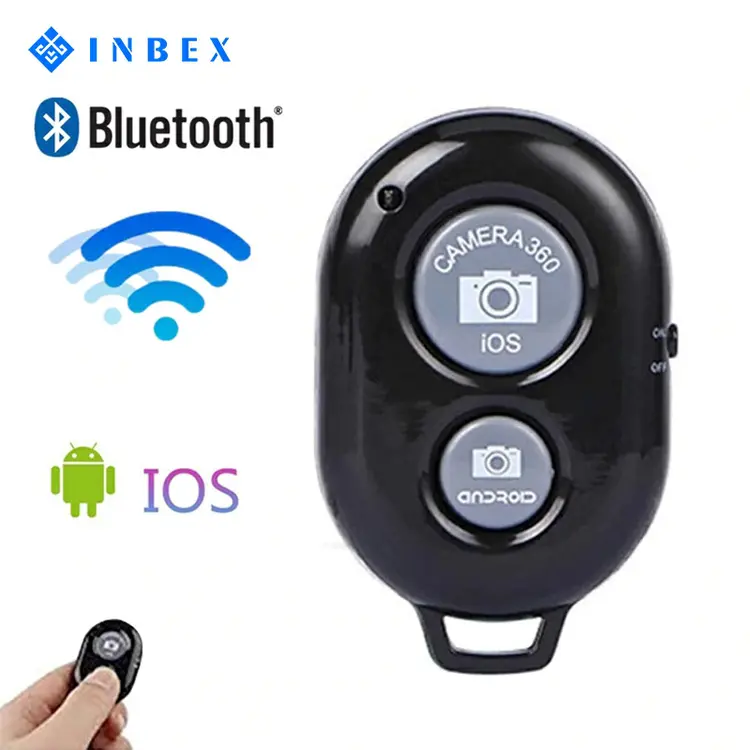 INBEX Bluetooth Shutter Remote/Wireless Bluetooth Smart Phone Remote/Harus dimiliki untuk video vlog pemotretan selfie/for Android IOS Smartphone