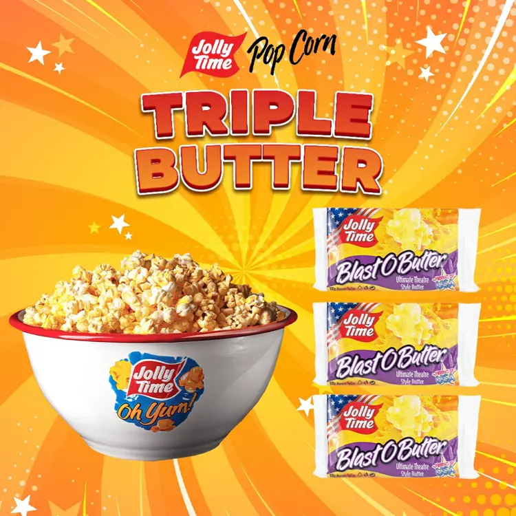 Jolly Time - Paket Triple Butter (3BOB) - Mircowave Popcorn -Live