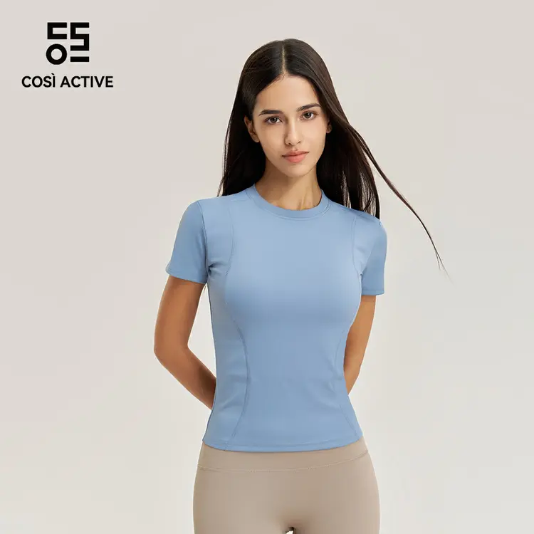 COSI ACTIVE Baju T-Shirt Pendek Wanita untuk Olahraga di Gym yang Kering Cepat Berventilasi Baik dan Memberikan Rasa Dingin