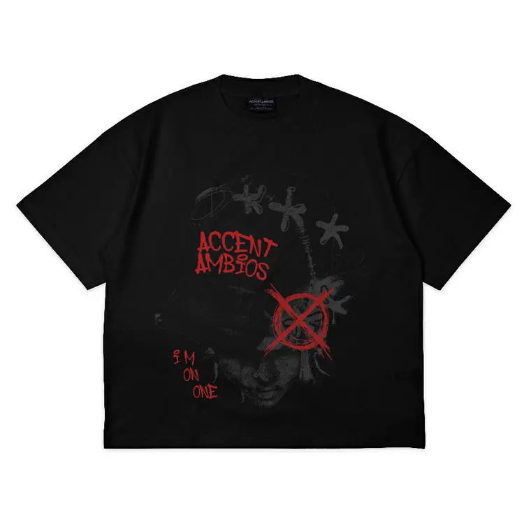 AccentAmbios Kaos Boxy Oversized ImOnOne Black - Cotton Combed 20s