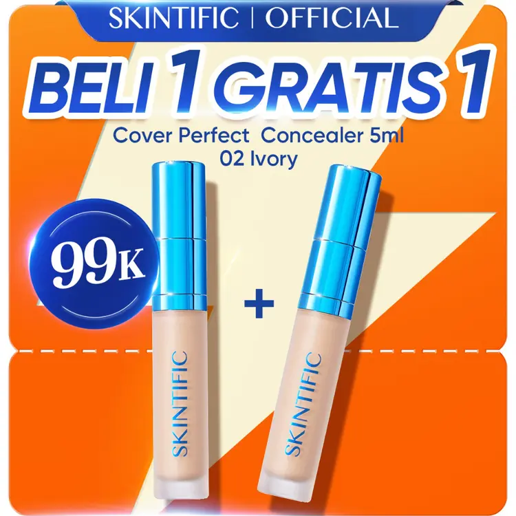 SKINTIFIC - Cover Perfect Serum Concealer 5ml | 2 IN 1 DIP TIP CONCEALER CONTOUR CONCEALER MAKE UP CORRECTOR|CUSHION Foundation BB CreamCushion |belia cosmetic kosmetik kosmetik wajah kosmetik