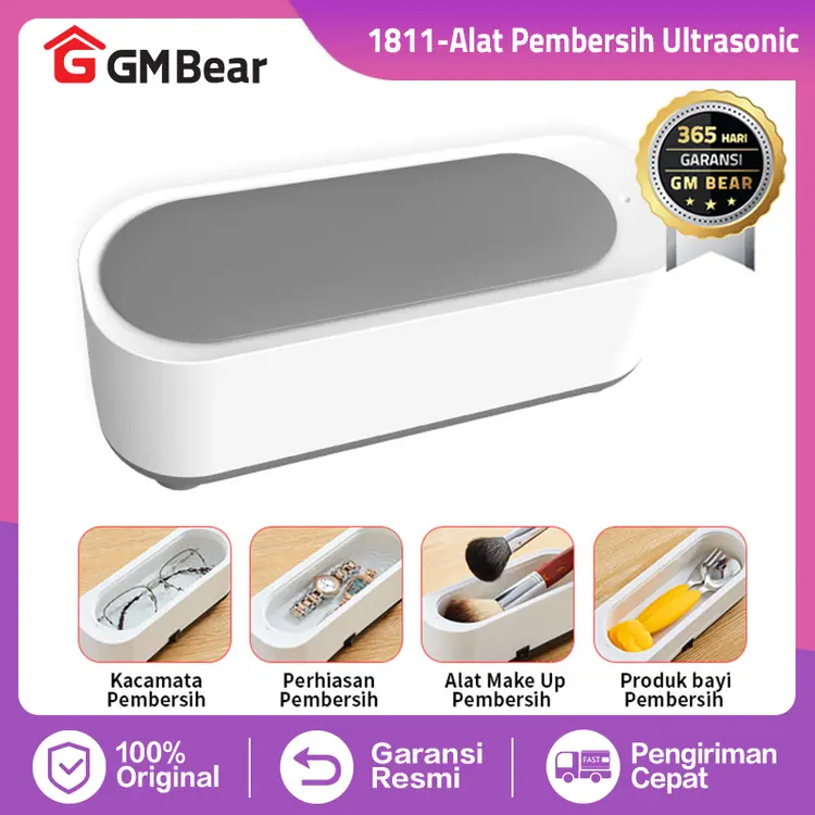 GM Bear Ultrasonic Cleaner Box Alat Pembersih Kacamata 1811 - Ultrasonic Cleaning Box Pembersih Perhiasan