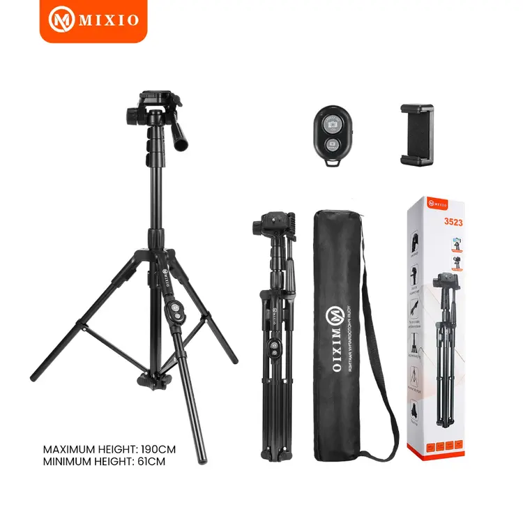 MIXIO 3523 195CM PREMIUM Tripod Kamera +Bluetooth Remote+Bag Profesional /for Photography Kamera cellphone DSLR