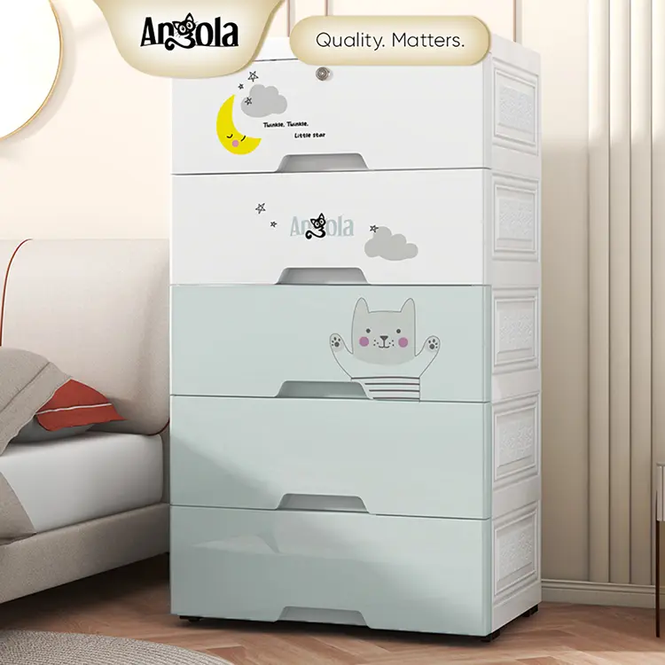 Angola Lemari Tingkat Plastik C51/C52/C53 Laci Susun Storage Cabinet Rak Susun