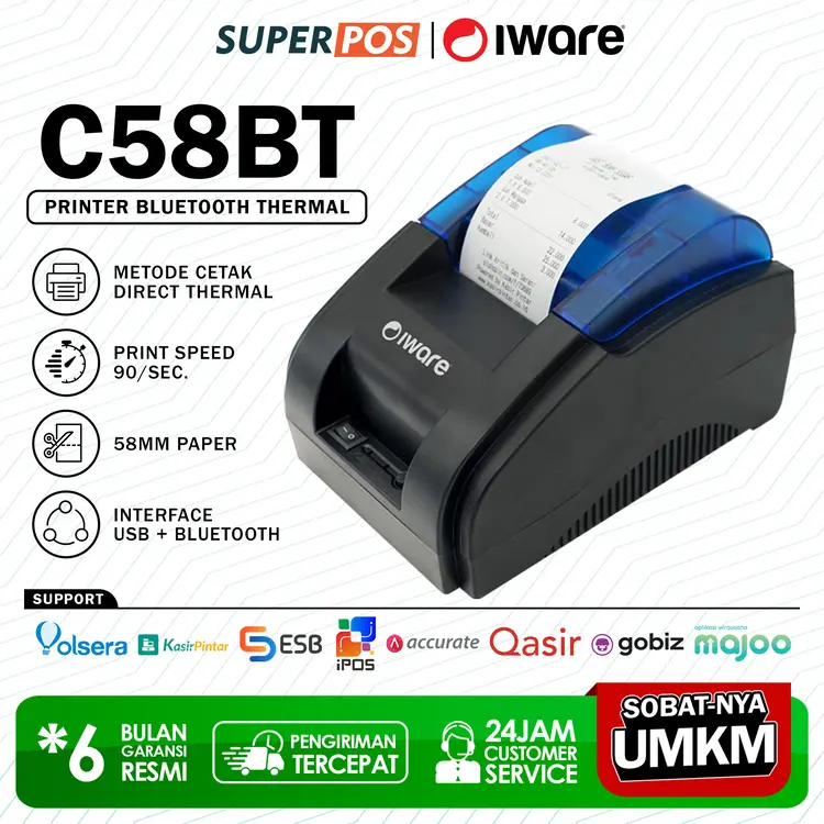 PRINTER BLUETOOTH IWARE CX58BT SUPPORT MOKAPOS DAN GOBIZ