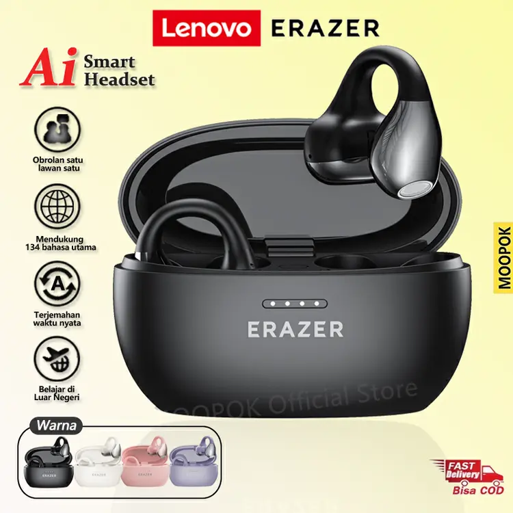Lenovo ERAZER XF39 TWS Ear-Clip Earphone Bluetooth Headset 6.0 AI Translation Earbuds On Ear Open Ear Sport Headphones Noise Reduction HIFI