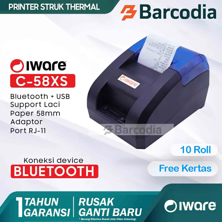 Printer Bluetooth Thermal 58mm X58BT - Printer Bluetooth Hp Android - Printer PPOB / Printer Kasir / Printer thermal Bluetooth