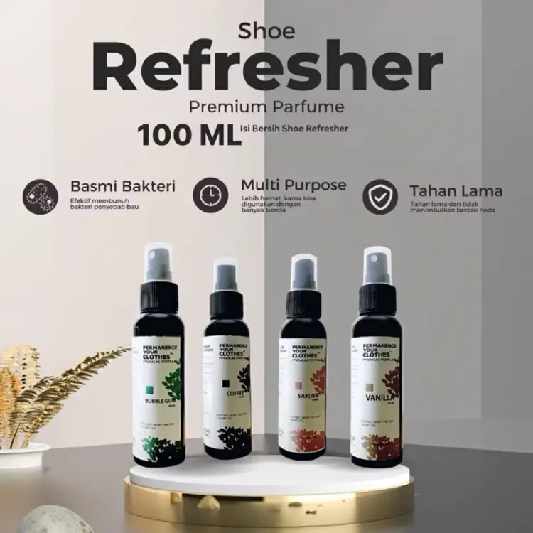 Permanence Your Clothes  - Parfum Sepatu Jaket Tas Helm Pembersih Sepatu Anti Bakteri - Perawatan Shoe Parfume Refresher Denim 100ML