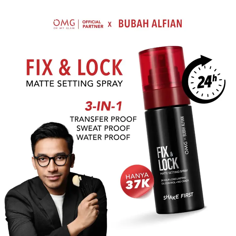 [Bubah Alfian Approved!] OMG OH MY GLAM Fix & Lock Matte Setting Spray 60 ml - 24 Jam Makeup Anti-Longsor!