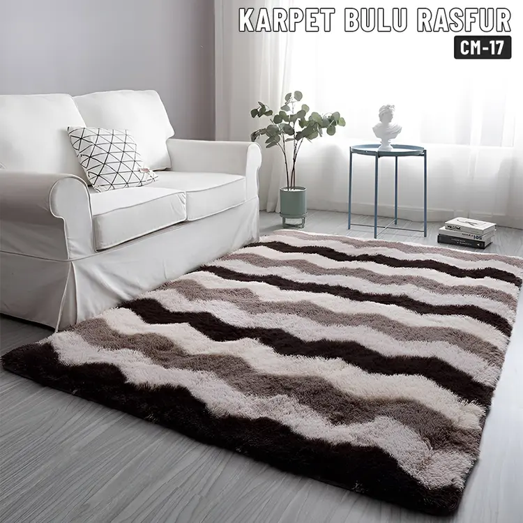 Dreamhome Karpet Bulu Rasfur Lembut Tebal 90X150cm 120x180cm Karpet Lantai Bulu Motif Astetik