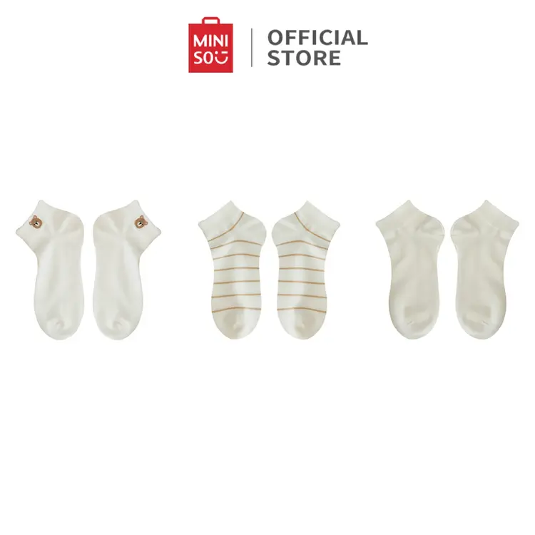 Miniso Kaos Kaki Wanita Semata Kaki Animal Series Women's Ankle Socks 3 Pairs
