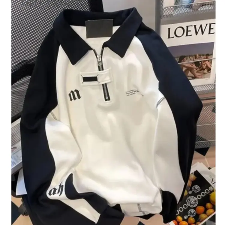 Vallinaoutfit - M Mingda Half Zip Collar Sweater Oversized Outerwear Unisex Wanita Pria Korean Style Premium