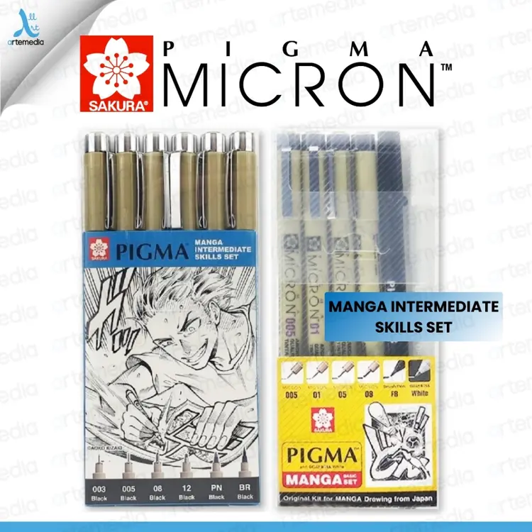 Sakura Pigma Micron Drawing Pen Manga Basic & Intermediate Set