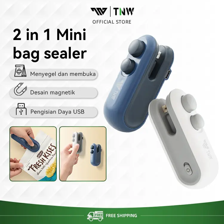 TNW KS3 Snack Sealer Mini Hand Sealer Portable Sealer Pengemas Makanan Press Kemasan Plastik Snack Elektrik USB Rechargeable / Sealer Plastik Press
