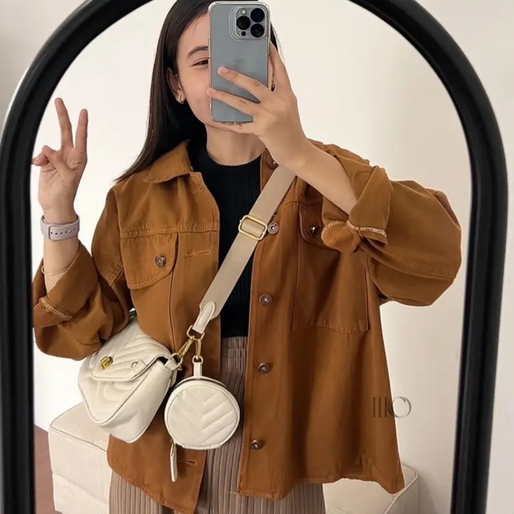 HICOO Exo Jaket Jeans Wanita Premium Oversize