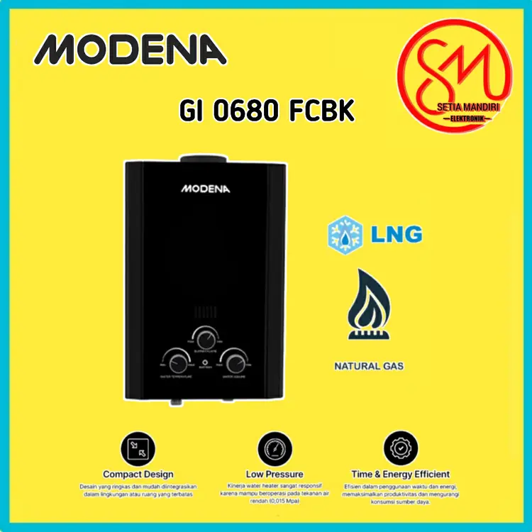 MODENA Water Heater Gas NEW GI0610PDBG | GI0631L Pemanas Air instant hot SMEC