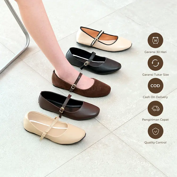 WINOD Mary Jeans Flatshoes Wanita Casual Look Slip On