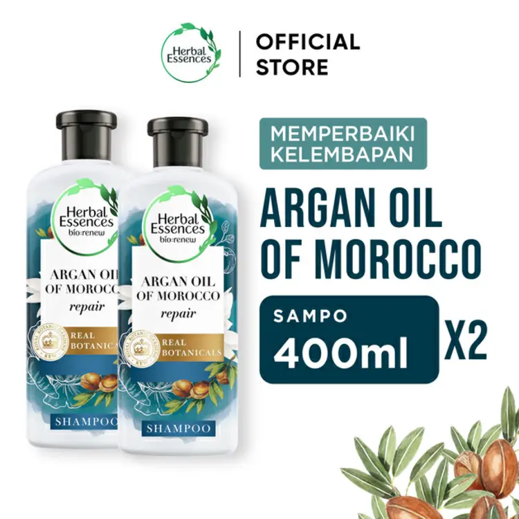 Herbal Essences Sampo Repair Argan Oil Of Morocco Perawatan Rambut 400ml x2 / Herbal Essences Shampoo
