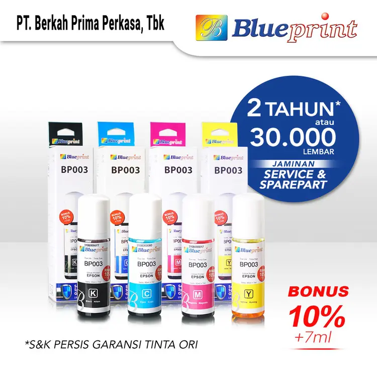 Tinta Epson BLUEPRINT 003 Refill For Printer Epson L1110 L3110 L3150 72ml 4 - Varian Warna