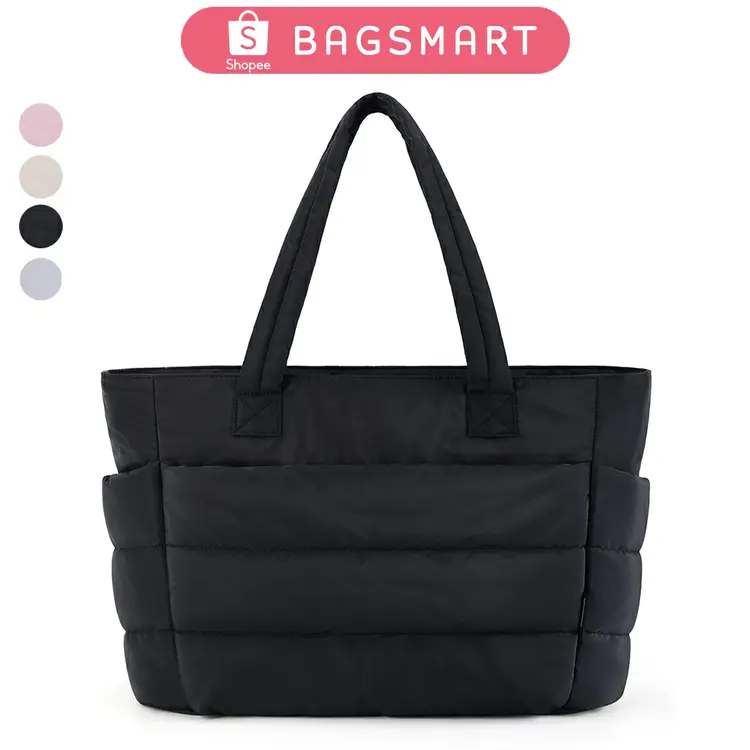 BAGSMART Tas Wanita Tote Bag Ringan Puffy Tas Kuliah Tote Bag for Travel Beach The Bubble