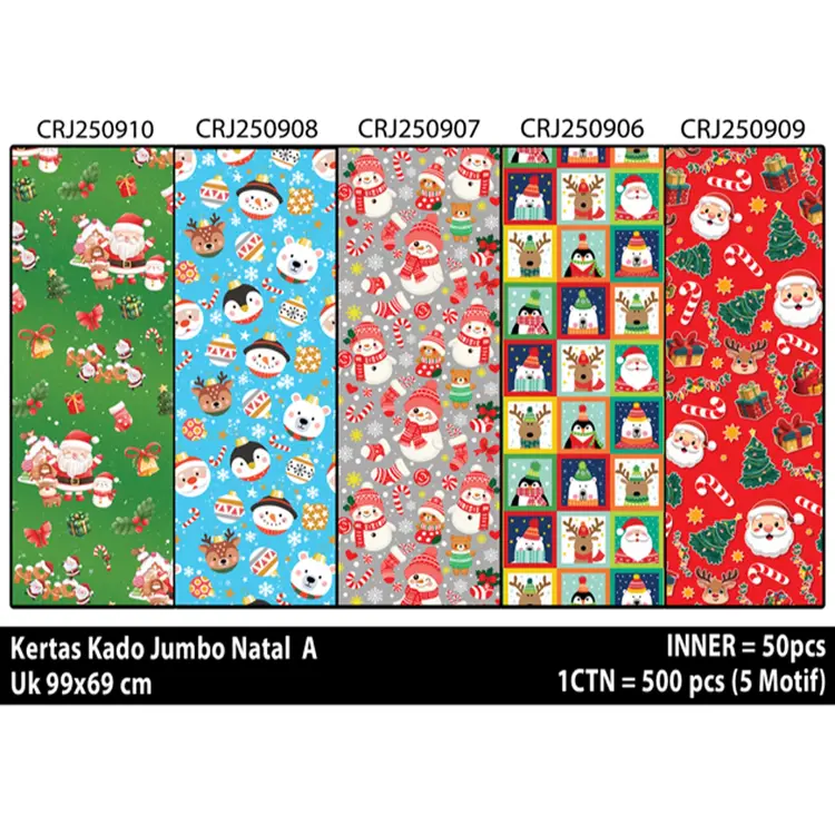 Murah!! (1Lembar) Kertas Kado Jumbo Natal, kertas kado natal, bungkus kado