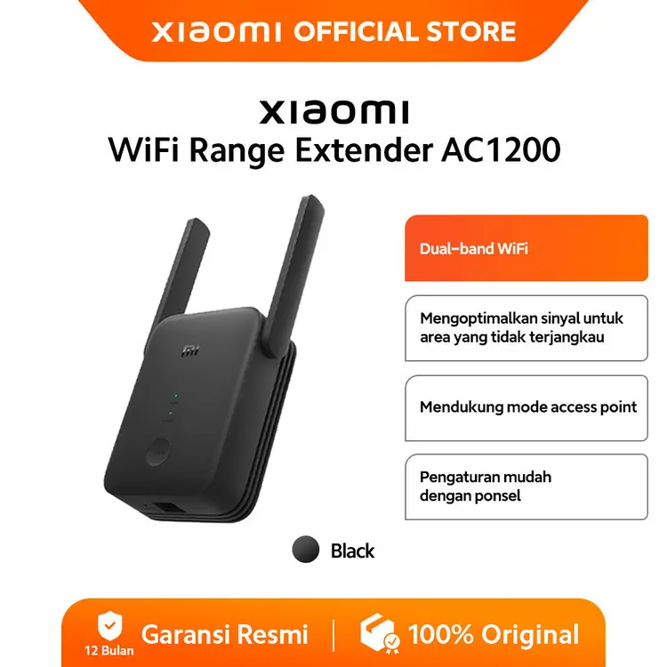 Xiaomi Mi WiFi Range Extender AC1200 | Berkecepatan Tinggi | Koneksi Stabil | Pengaturan Mudah [ Official Store ]